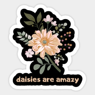 Daisies Minimalist Flora Positive Vintage Retro Sticker